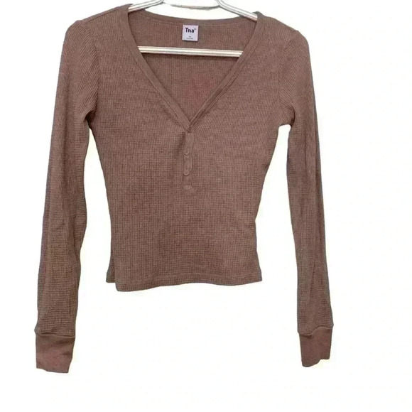 TNA Light Brown Waffle Knit Sweater, Size XS - Picture 1 of 4